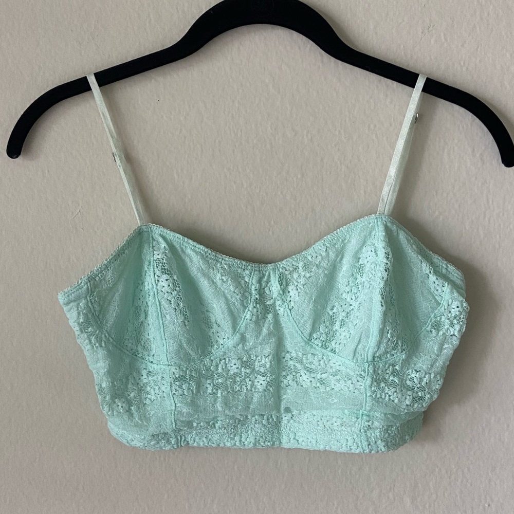 Frenchi Mint Lace Bralette, size m